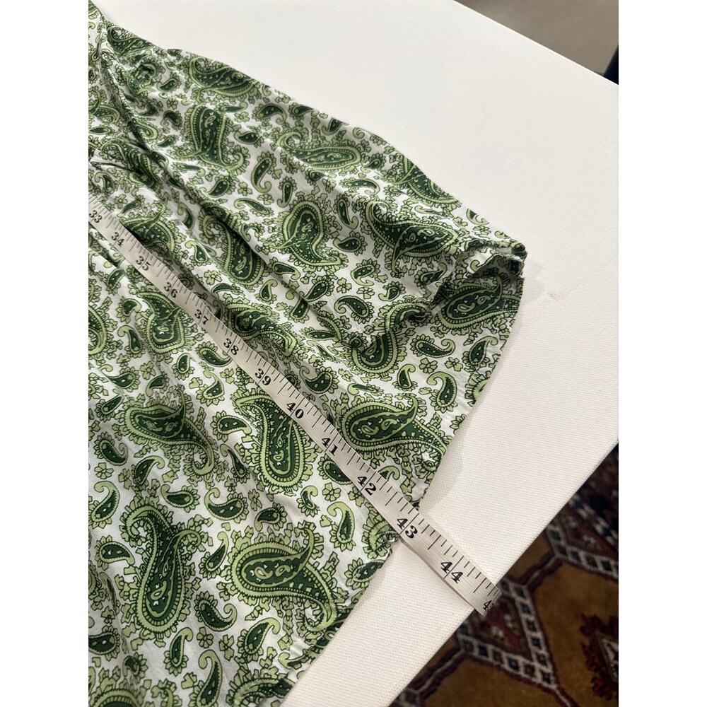 Faithfull the Brand Le Galet Smocked Midi Dress - Green Paisley - Picture 8 of 8